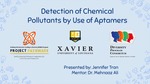 Detection of Chemical Pollutants by Use of Aptamers by Jennifer Tran and Dr. Mehnaaz Ali